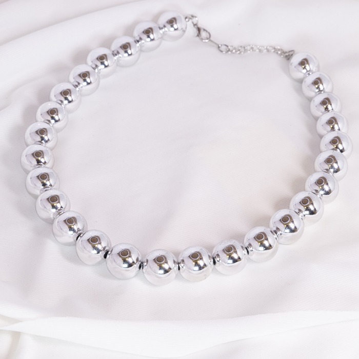 Çelik Silver Topçuk Kolye