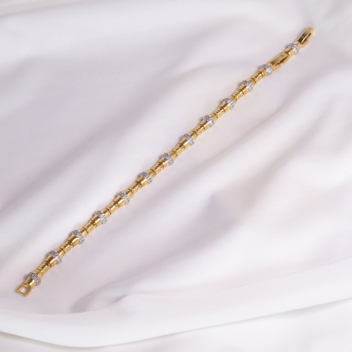 Premium Zirkon Taşlı Gold Bileklik